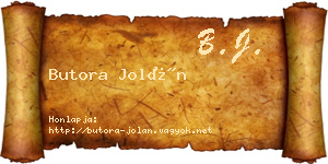 Butora Jolán névjegykártya