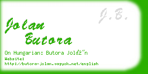 jolan butora business card